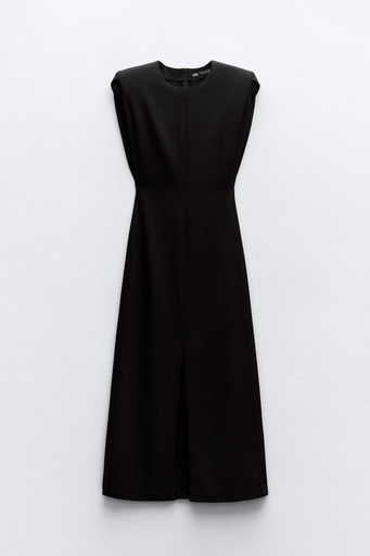 CREPE DRESS WITH PADDED SHOULDERS